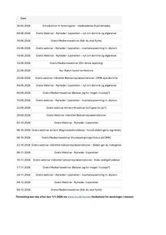 2. halvår 2026 - kursusudbud. Tilmelding via www.llo.dk/kurser efter nytår