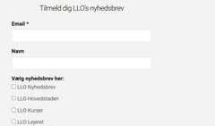 Tilmeld dig LLO's nyhedsbreve om bl.a. Lejeret, domme og afgørelser her: https://llo.peytzmail.com/f/profile/tilmeldingsformular