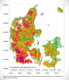 Landbrugets gylleudledninger (primært ammoniak) i Danmark bidrager til omkring 200 for tidlige dødsfald årligt kun overgået af brændefyring i brændeovne mv. med omkring 325 for tidlige dødsfald, og mere end luftforureningen fra vejtrafikken, som står for omkring 100 for tidlige dødsfald. Kilde: LUFTKVALITET 2023.