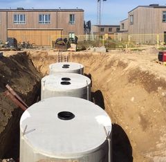 Regnvandstønder i jorden i Lejre