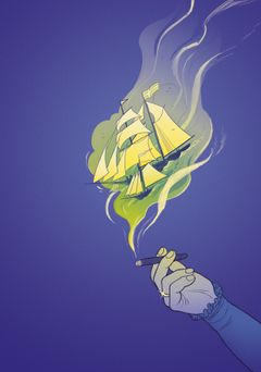 (Højformat)Særudstilingen "Enkernes magt" er en tegnet historie om magtfulde kvinder i dansk søfart. Udstillingen er tegnet af illustrator og forfatter, Karoline Stjernfelt. Udforstillingen fortæller om to kvinder, der ejede skibe, drev forretning og investerede i maritime virksomheder i Danmark i 1800-tallet - længe før kvinder formelt fik adgang til magt og økonomisk indflydelse