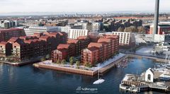 Visualisering af Enghave Brygge set fra vandet