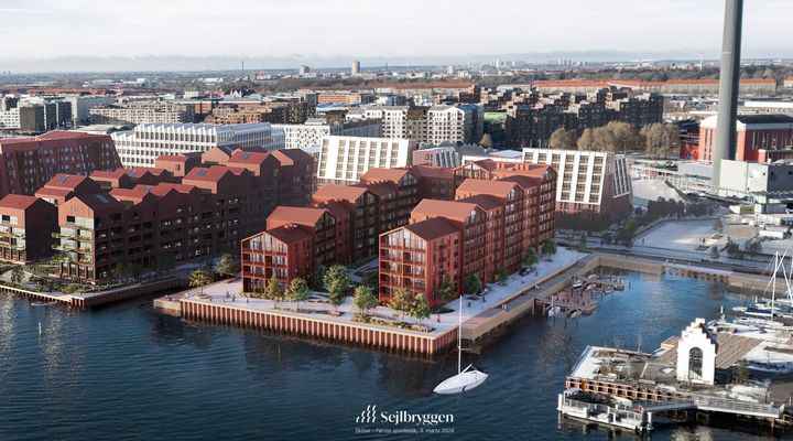 Visualisering af Enghave Brygge set fra vandet