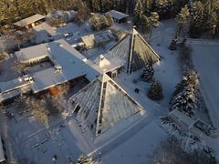 Aerial view of the University of Oulu Botanical Garden.