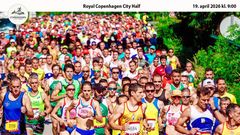 Løbere deltager i et internationalt landevejsløb under Royal Copenhagen City Half.