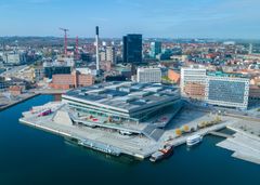 Dronefoto af Dokk1 ved Aarhus Havn