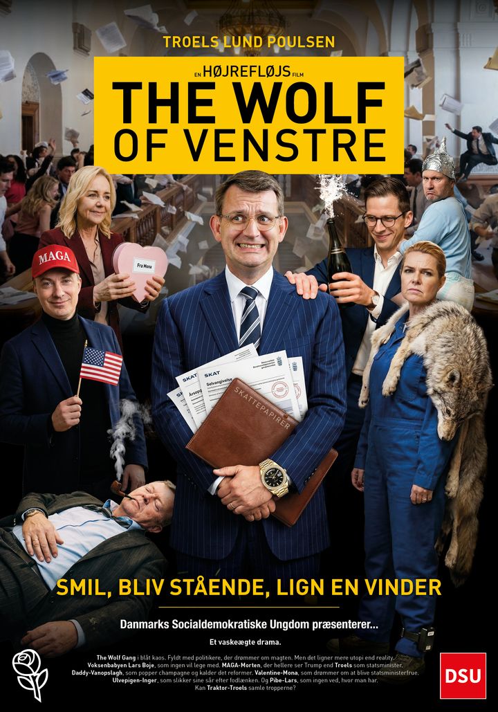 DSU lancerer ny satirisk filmplakat: “The Wolf of Venstre”
