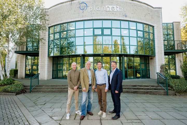 Group CFO Jacob Bryde Christensen, Conscia, CEO Peter Carroll, PlanNet21 Group, Group CEO Erik Bertman, Conscia and CFO Michael Hannon, PlanNet21 Group.