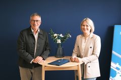 John Veje Olesen, administrerende direktør, og Josefine Hjorth, økonomidirektør, KEN Hygiene Systems. PR-foto