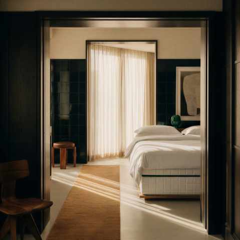 MK3 Adaptive Mattress i et interiør. Visualisering fra MUUN