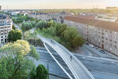 Cykel- og gangbro over Åboulevarden på supercykelstien Indre Ringrute