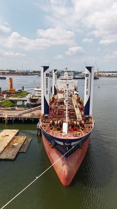 Jutlandia Swan med alle fire vindsejl, VentoFoils, monteret – klar til næste fase i Cleanship-projektet.