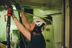 Konsulent ved Teknologisk Institut, Simon Martin Spangenberg Bastrup, deltog som specialist under begge målekampagner i Cleanship ombord på Falstria Swan fra Uni-Tankers. Den ene målekampagne indsamlede data om effekten af biodiesel på skibets emissioner, mens den anden målekampagne indsamlede baseline-data fra sejlads med brug af konventionel diesel. Foto: Teknologisk Institut.