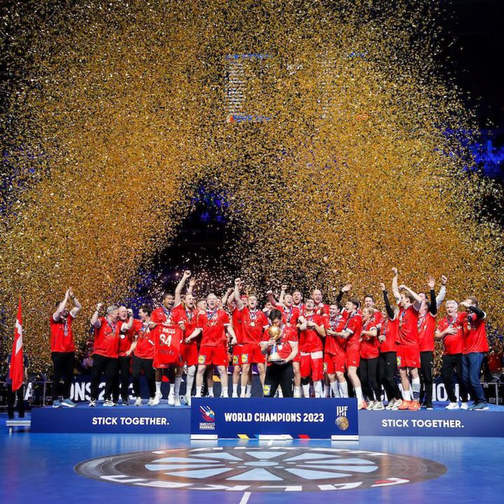Det dansk herrehåndboldlandshold vandt VM-guld i Stockholm i januar 2023. Foto: IHF