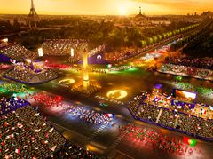 PL-åbningsceremoni på Place de la Concorde og Champs-Elysées