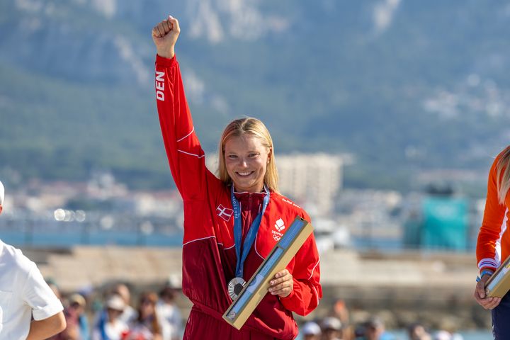 Anne-Marie Rindom vandt OL-sølv ved OL i 2024, hvor sejlsportskonkurrencerne blev afviklet i Marseilles. Foto: Peter Brøgger