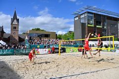 Beachvolleyball på torvet til DIF DM-ugen i Herning 2024.