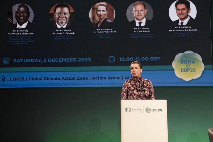 Statsminister Mette Frederiksen annoncerer Danmarks bidrag til APRA på COP28