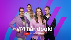 VM håndbold: Lærke Møller, Sofie Bæk, Heidi Møller Sindberg og Jonas Nyhøj. (Foto: TV 2)