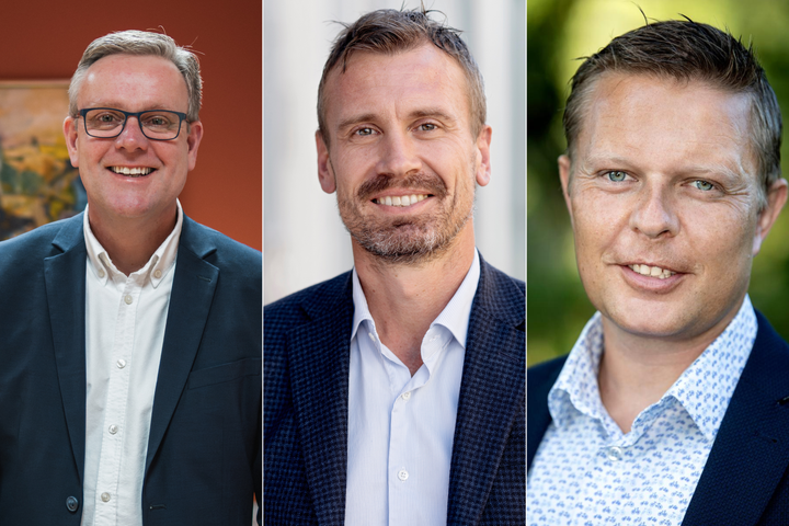 De tre nye direktører i Varde Kommune. Fra venstre: Hans Peter Due, Anders Stryhn og Anders Lundsgaard.
