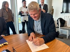 Underskrift af budgetforlig på Rådhuset i Haderslev 24. september 2026.