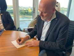 Underskrift af budgetforlig på Rådhuset i Haderslev 24. september 2026.
