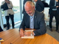Underskrift af budgetforlig på Rådhuset i Haderslev 24. september 2026.