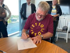 Underskrift af budgetforlig på Rådhuset i Haderslev 24. september 2026.