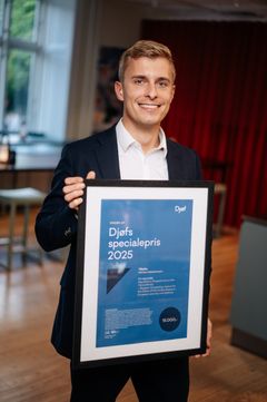 Morten Hybschmann, nyuddannet i statskundskab fra Københavns Universitet og vinder af Djøfs specialepris 2025