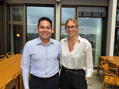 Sebastian Beier Buchhave Boisen, Associate Sustainability Partner i Novo Nordisk og Nina Leth Friis Thomsen, seniorspecialist i Nykredit. Hhv. næstforperson og forperson i Netværk for Miljømærket indkøb.