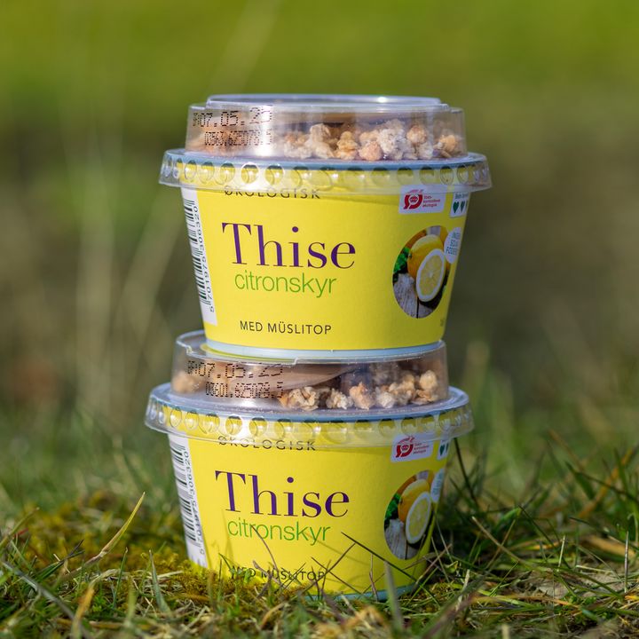 Skyr med citron 160 g med müsli er Thise-produkt nummer 100 i Coops butikker. (Foto: Coop Danmark)
