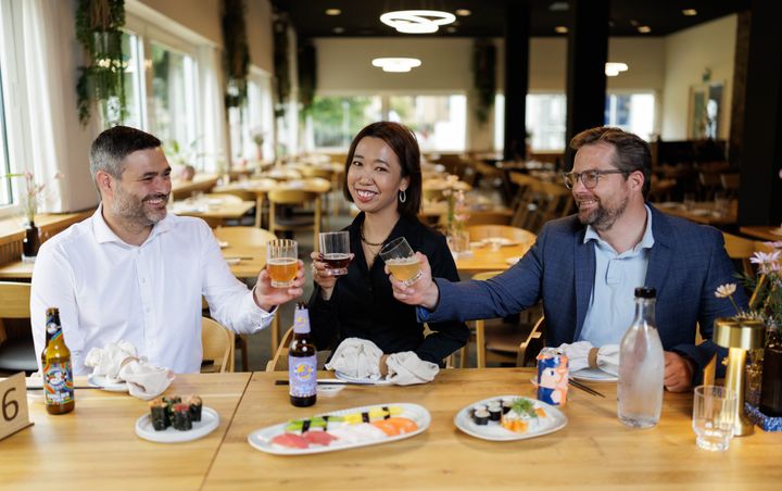 Michel Lycoops, Jhen Cortez og Nicolaj Holm i Restaurant um
