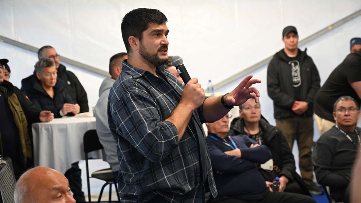 Naalakkersuisoq for Fiskeri, Fangst, Landbrug og Selvforsyning, Peter Borg, deltager i debat under PolarExpo