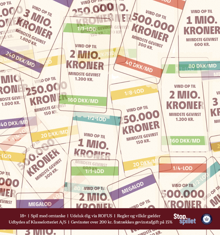 Man skal være heldig for at vinde en million i Klasselotteriet.