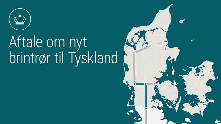 Kort over Jylland med indtegnet brintinfrastruktur