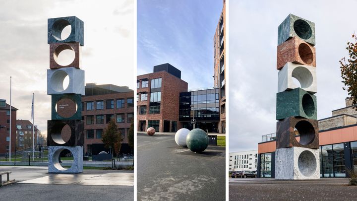 Kunstværket er placeret på pladsen foran VIA i Horsens og består af en 12 meter høj skulptur bestående af seks stenblokke samt 6 stenkugler, der er placeret rundt omkring på pladsen.