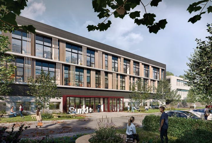 Billede af bygninger, der er omdannet til Sund+ i Herning.